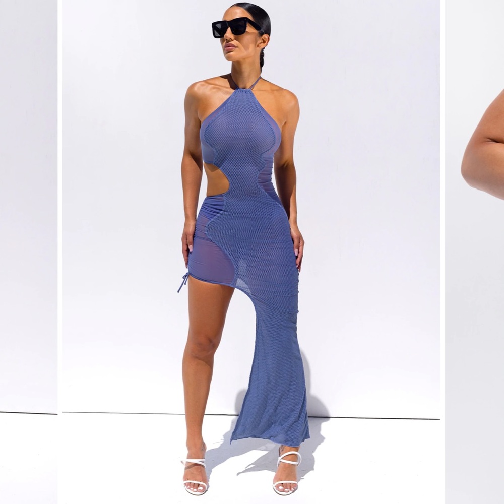 Maxi cut out w slit dress